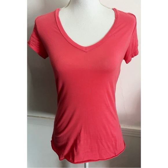 Velvet by Graham & Spencer • Women's V-Neck Coral T-Shirt - Picture 1 of 5